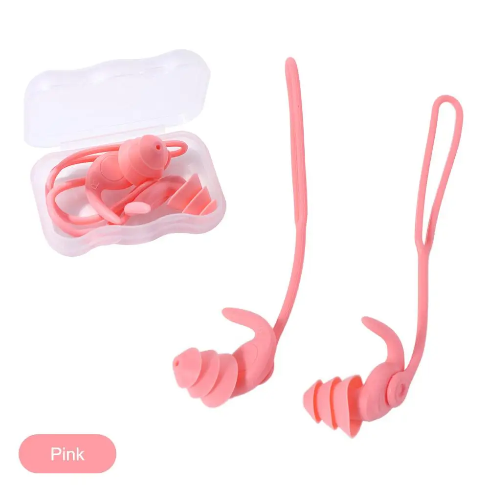 

1 Pair Waterproof Swimming Earplugs Silicone Comfort Corded Ear Plug Anti Lost with silicone strap Waterproof Earplug Adults