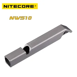 Nitecore nws10チタンサバイバルホイッスルライビングエイド緊急sosツール120dbネックレスペンダント屋外120dbキーホルダー付き