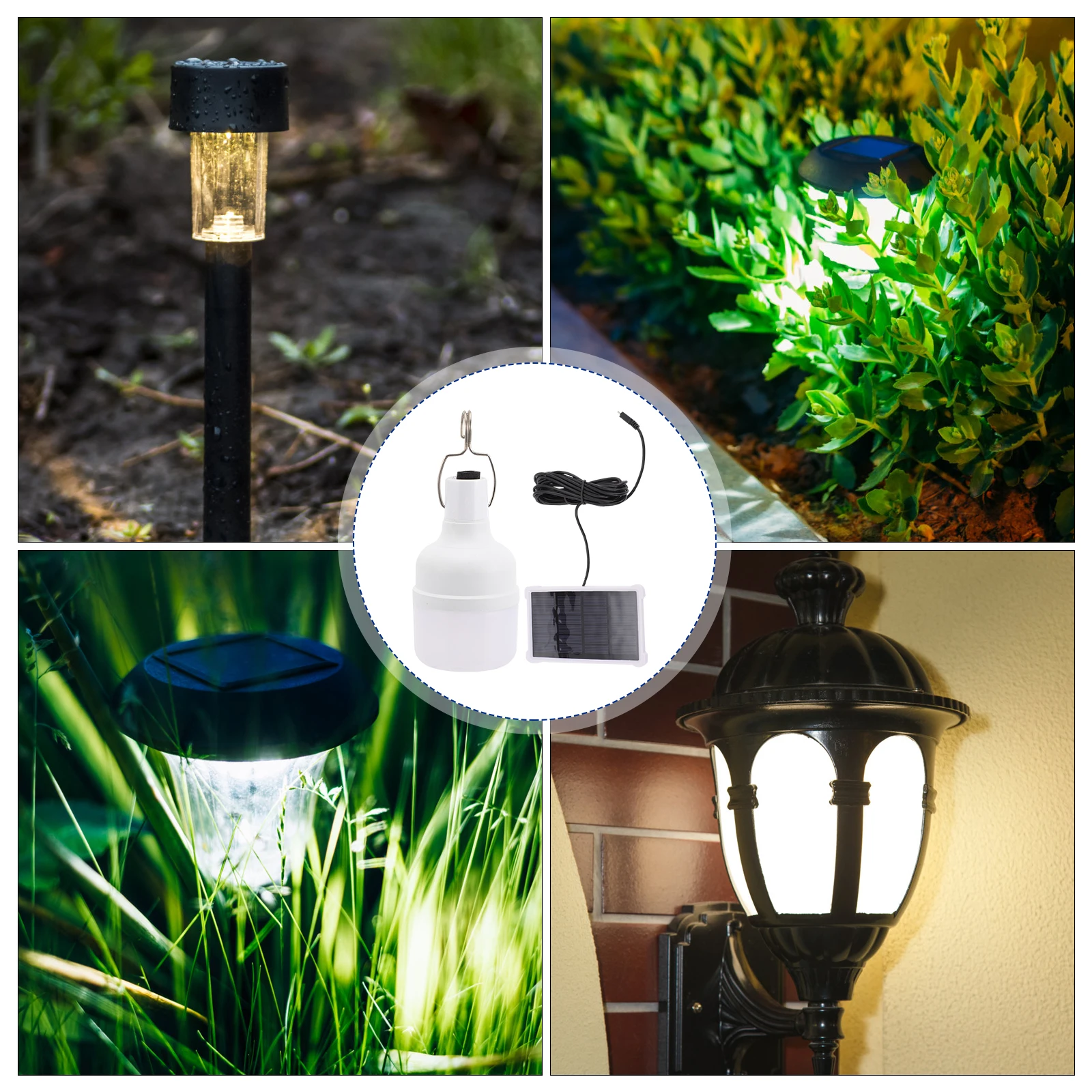 

Solar Light Bulb Outdoor Globe High Durability Plastic Material Safe for Skin Eyes 55 Square Meter Coverage Solar Powered Easy