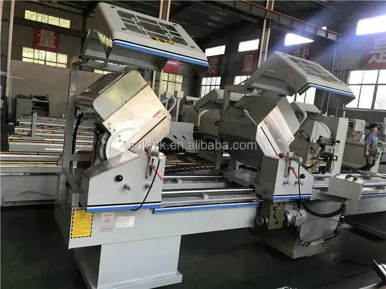 Window and door making machine aluminum double head cutting saw for cutting of both aluminum and PVC profile