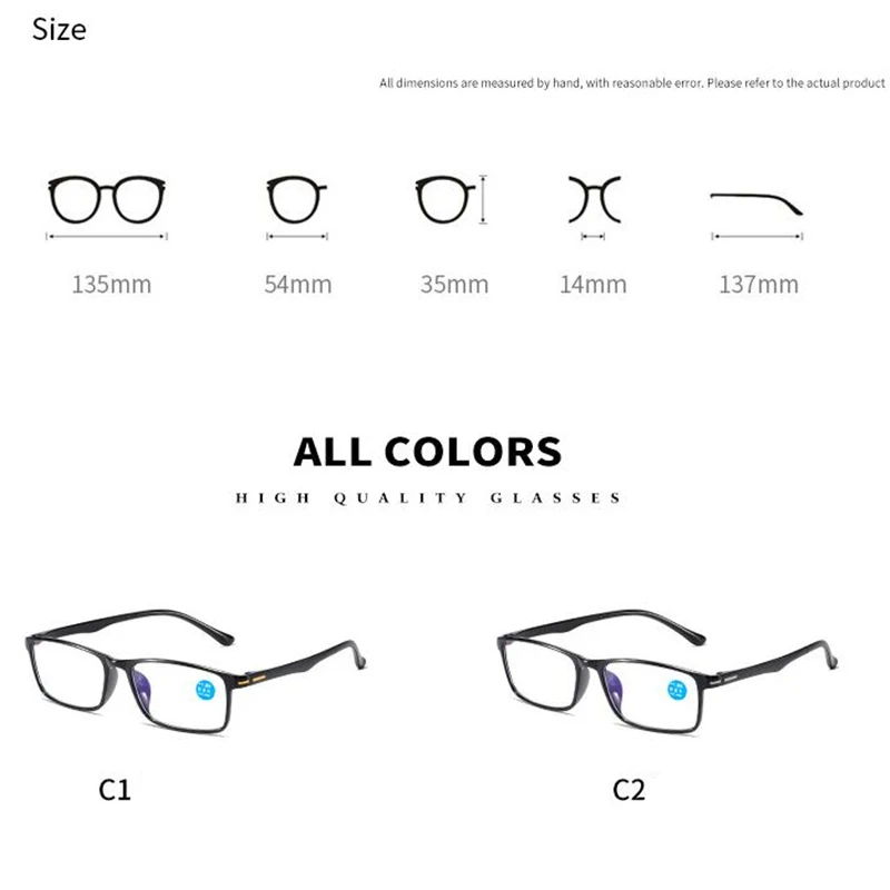 0 +1.0 +1.5 To +4.0 Lightweight TR90 Square Reader Glasses Women Men Fashion Myopia Photochromic Eyeglasses -0.5 -0.75 To -4.0