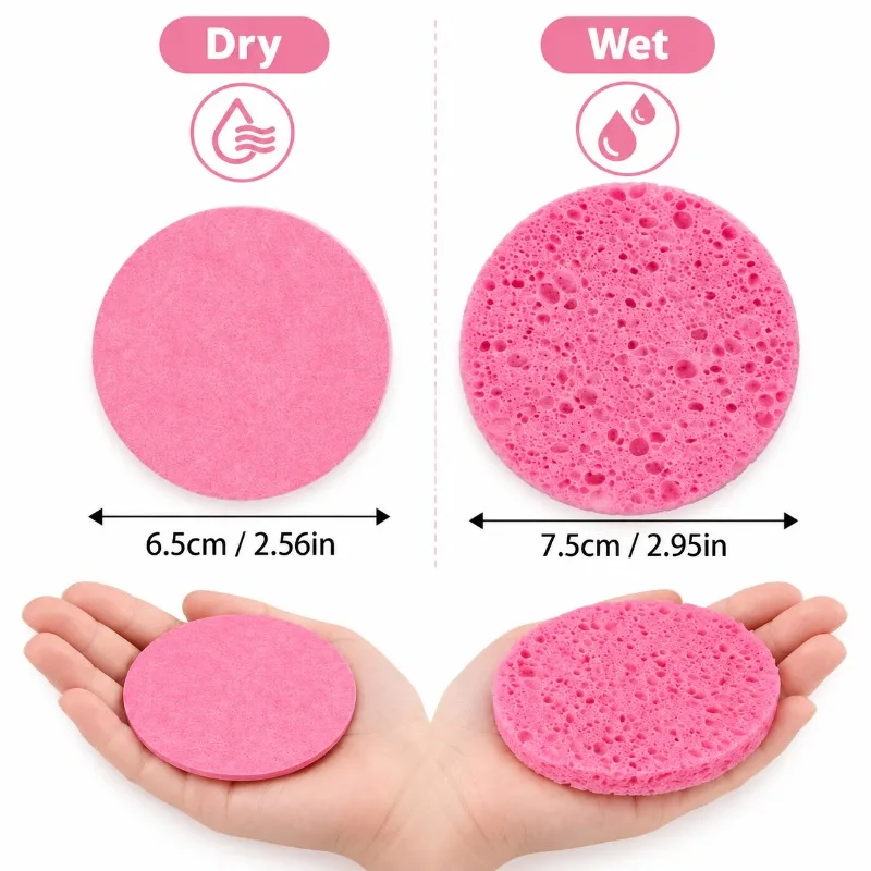 5/10PCS Reusable Facial Cleansing Sponges Round Makeup Remover Pads Face Wash Exfoliating Sponge for Skin Care Beauty Tools
