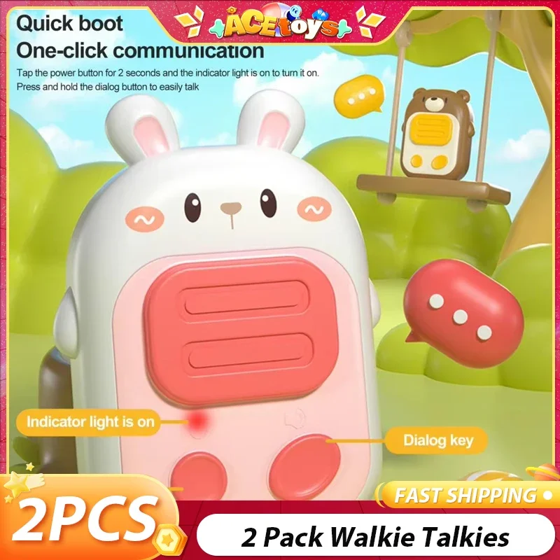 

2 Pack Walkie Talkies for Kids Toys Rechargeable Battery Walkie Talky 22 Channels 2 Way Radio 3Km Long Range for Children Gifts