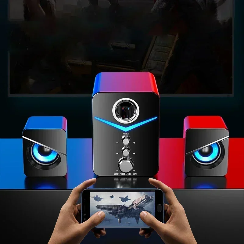 

Mini Speakers Desktop Bluetooth Speaker Home for PC Phone Subwoofer Multi-media Theater Sound System Computer MP3 Player Audio