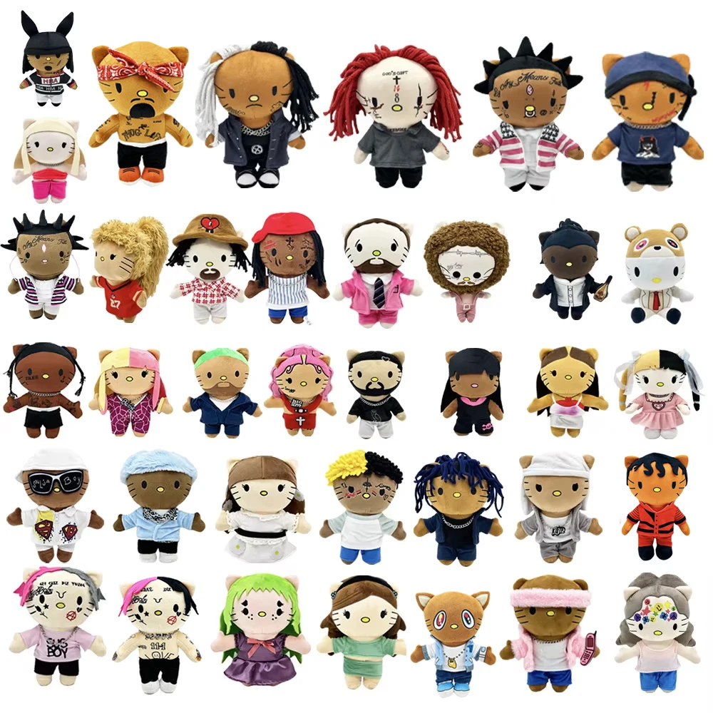 Multiple Styles Hello Kitty Eminem xxxtentacion Frank Ocean Plush Toy Doll with Clothes Stuffed Soft Plush Toys Fans Collect Gif