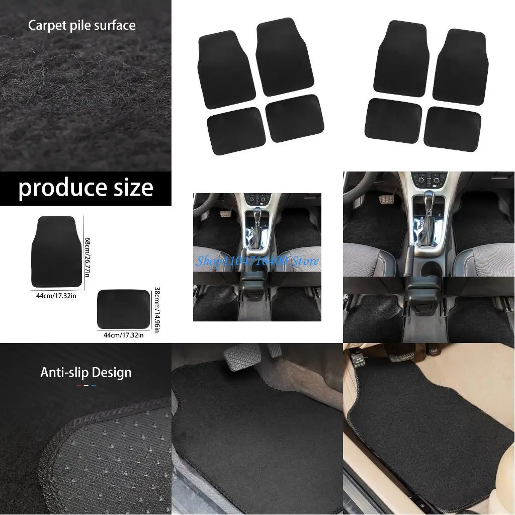 

y1gd 4 Piece Car Floor Mats Universal Fit All Weather Waterproof For SUV Sedan Vehicles