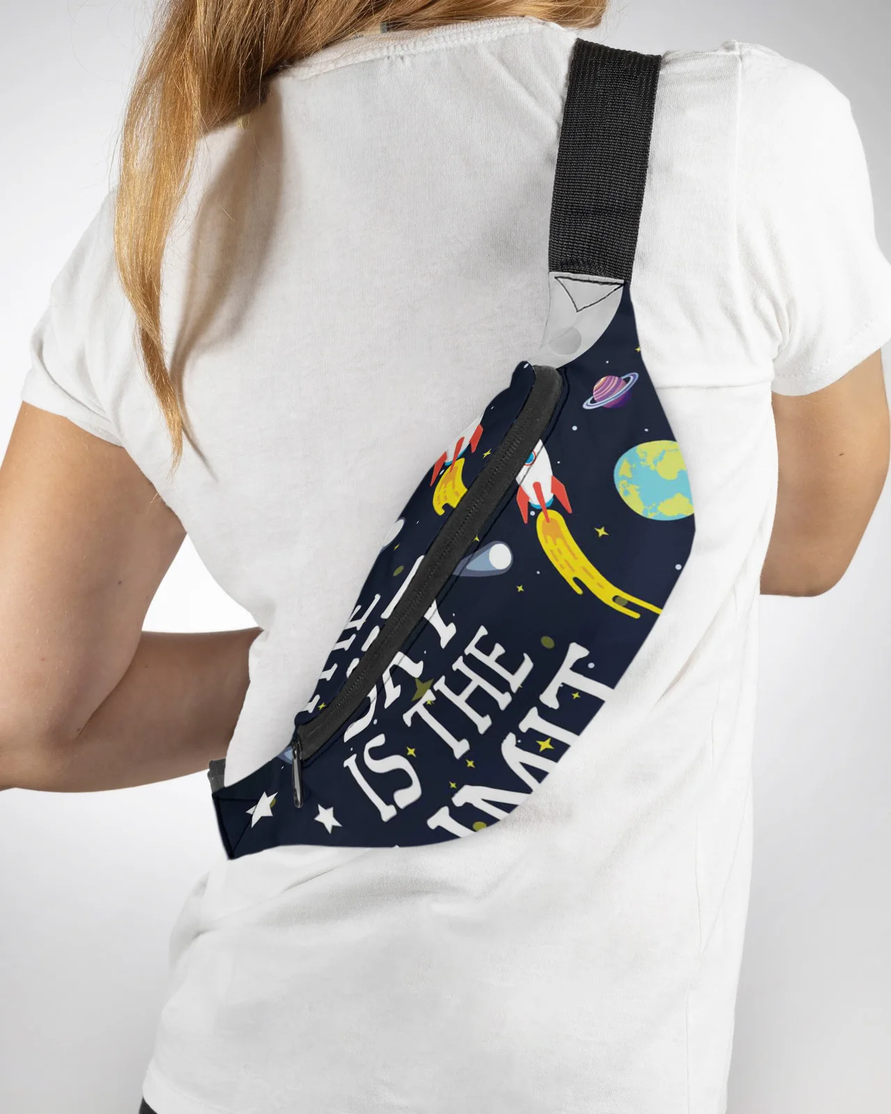 

Space Universe Planet Rocket Starry Sky Men Women Waist Bag Fanny Pack Phone Belt Bag Wallet Pouch Waterproof Banana Hip Bags