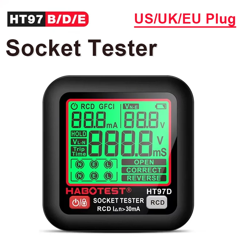 HT97 dijital soket test cihazı akıllı gerilim dedektörü akıllı kaçak testi çok fonksiyonlu faz test cihazı ab ABD BİRLEŞİK KRALLIK fiş