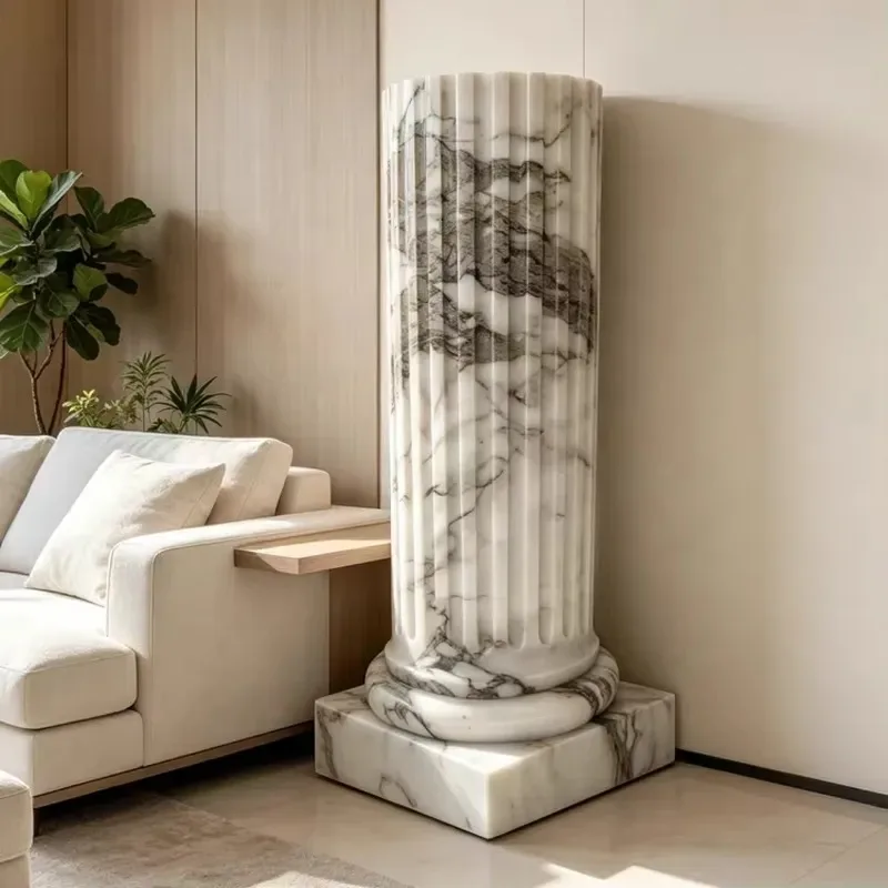 Marble Base for Sculpture and Bust Display Elegant Natural Stone Pedestal for Art Statues Home Decor