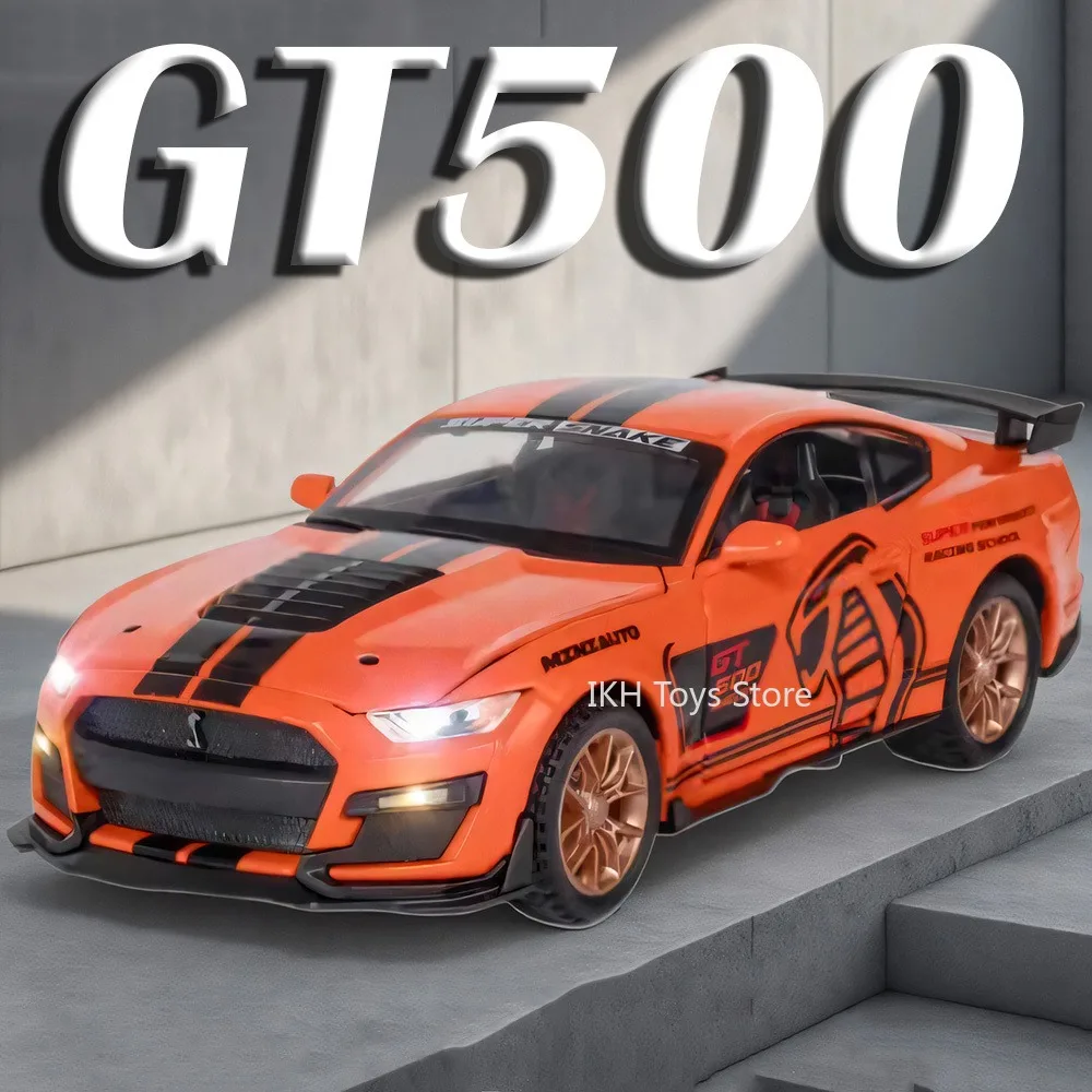 

1:32 Mustang Shelby GT500 Viper Model Toy Sports Cars Metal Diecast Sound Light Doors Opened Pull Back Supercars for Kids Gifts