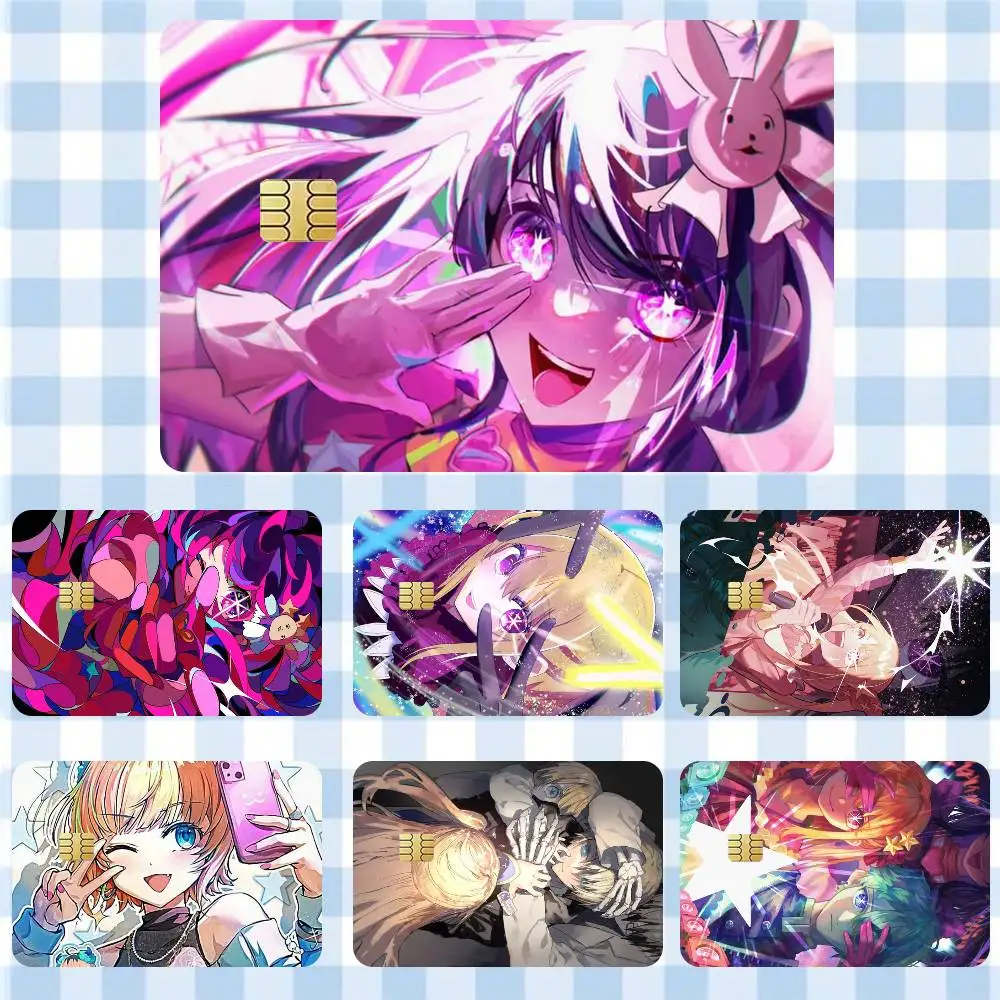 Ai Hoshino Oshi No Ko Anime Girl Sticker Film Tape Skin for Credit Card Debit Card Cartoon Waterproof Stickers