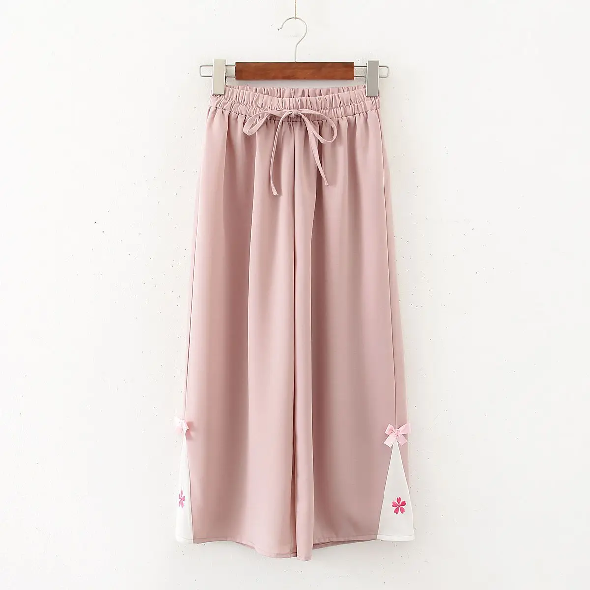 Spring and summer Women Pants 2024 Fashion High Waist Stright Long Wide leg Sports pants Bow Ancient style wide leg pants Z368