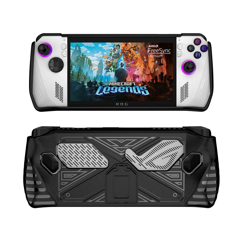 Silicone Protective Cover for ASUS ROG Ally Case Soft Shockproof TPU Handheld Game Console Shell Full Protection with Stand
