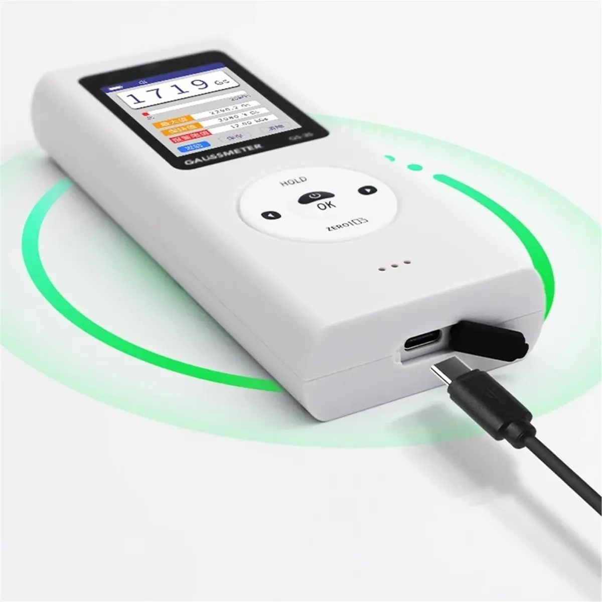 0-25000GS مستشعر القاعة الرقمي للمتر، كاشف شدة الحث المغناطيسي المحمول بدقة الصف 1