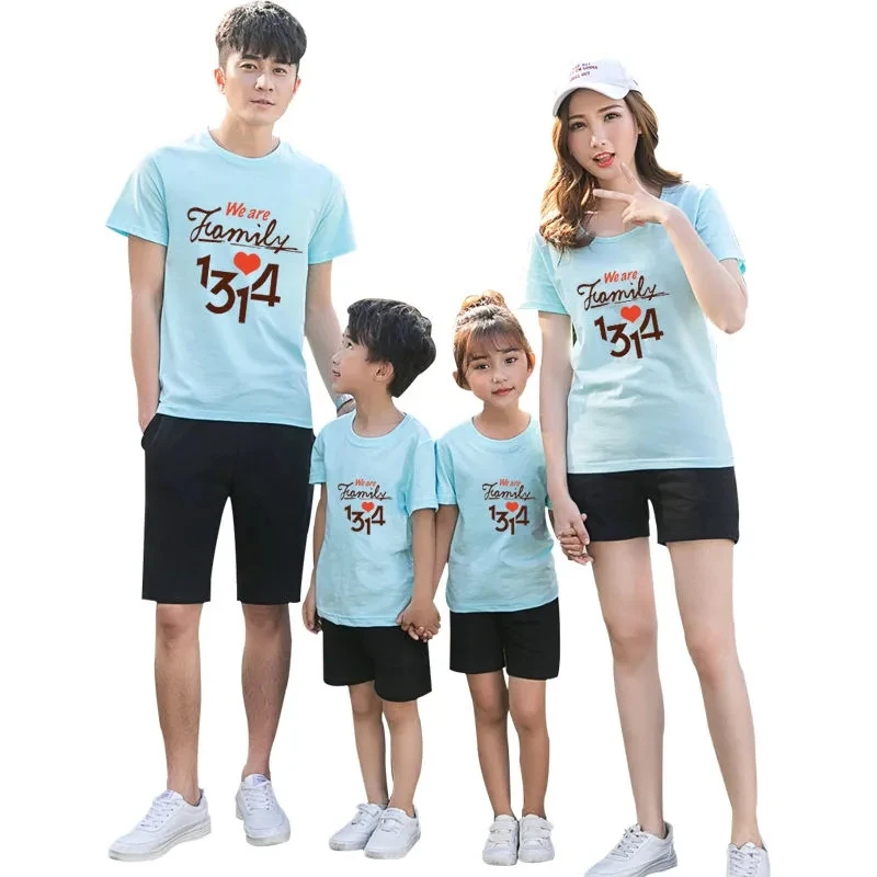 

Family Matching t Shirt Casual Father and Son Mother and Daughter Cotton T-Shirts Parent-child Clothes T-shirt Short Sleeve Tops