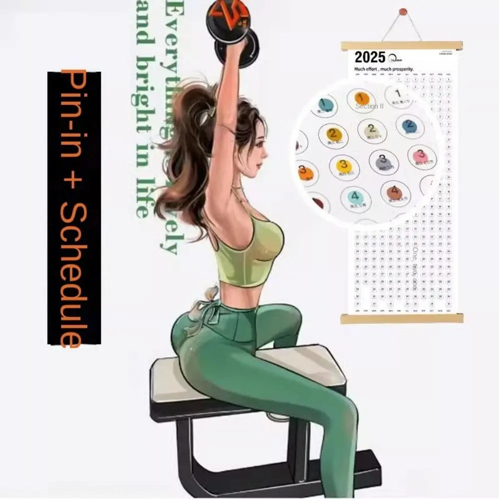 

Wooden Frame Wall Hanging Calendar Rectangle Convenient 2025 Wall Calendar Hanging Paper Self-discipline Schedule Planner