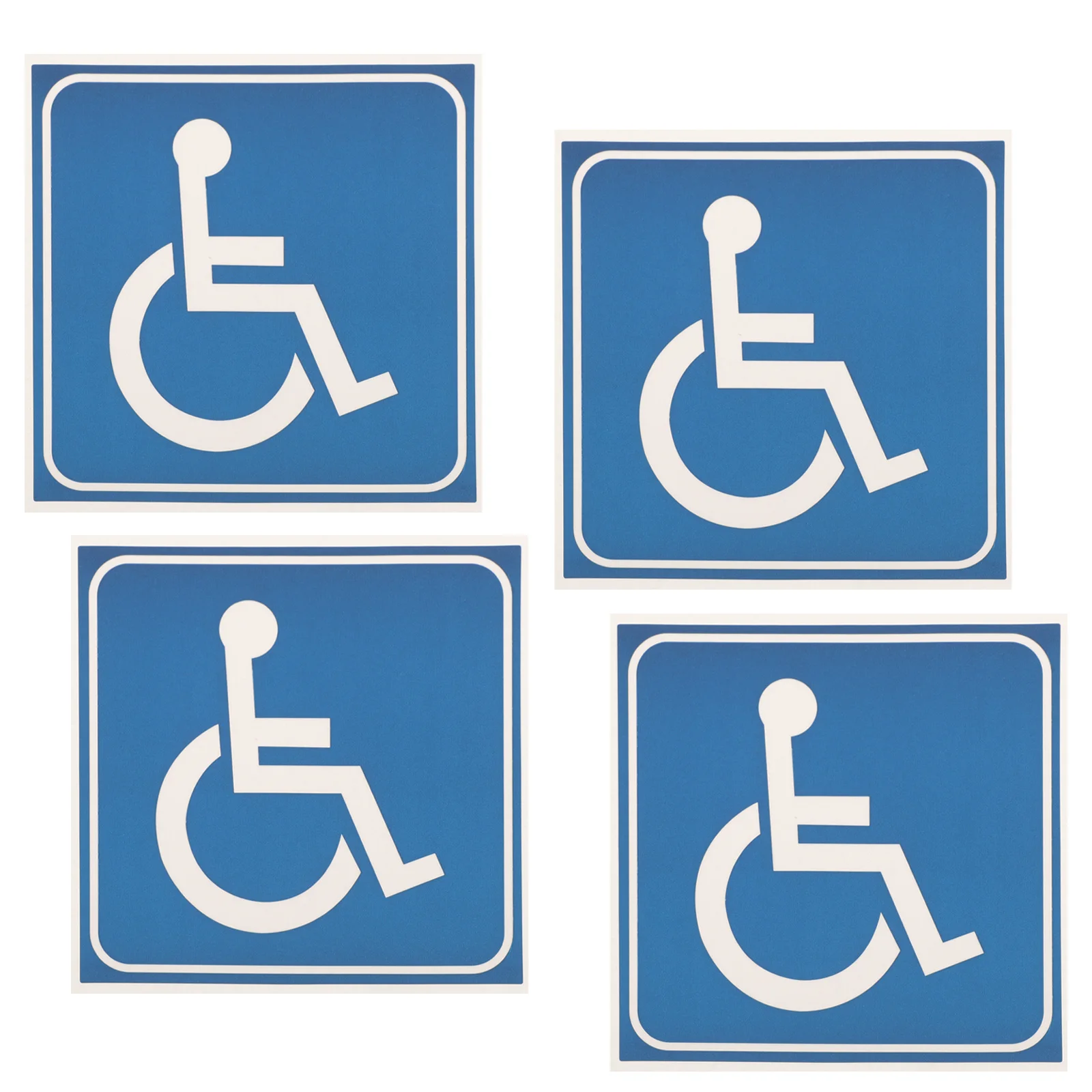 4 Sheets Disabled Access Symbol Wheelchair Sticker Scratch Resistant Easy Apply for Wheelchair Car Window Restroom Elevator
