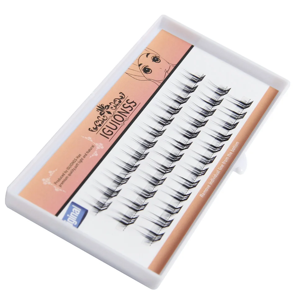 IGUIONSS 20D L Curl Super Cluster Eyelash Extension Natural Mink Eyelash Individual Lashes Makeup Tools Cilias Volume