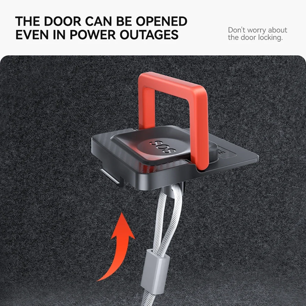 2 قطعة ل تسلا نموذج 3 Y العرعر هايلاند 2021-2025 الباب الخلفي حالات الطوارئ سلامة سحب حبل مقبض الطوارئ اكسسوارات السيارات السيارات #4