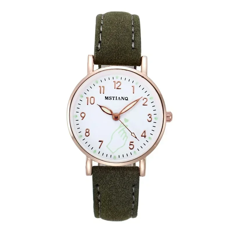 Luminous Watch Night Glowing Women Cute Leather Watches Simple Small Dial Quartz Clock Watch Wrist For Girls