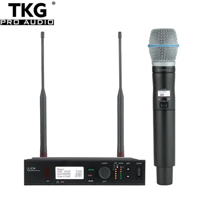 

TKG ULXD4/ULXD24 BET 87A wireless mic headset lapel outdoor performance sound system professional condenser microphone system