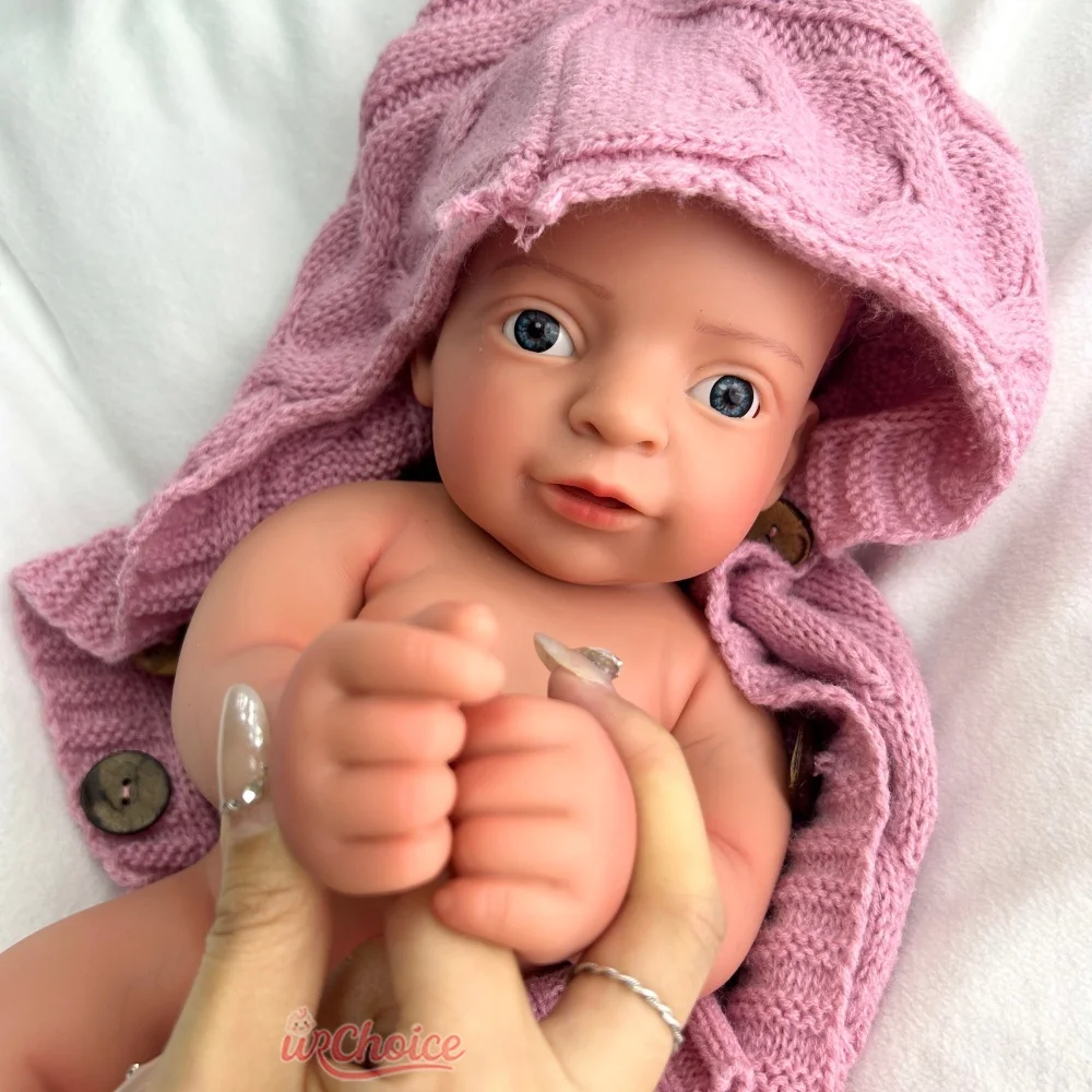 مرنة فتح الفم فتاة واقعية السيليكون ولد من جديد طفل 44 سم دمية وزن للتصوير الفوتوغرافي الإبداعي ومشاريع الأفلام