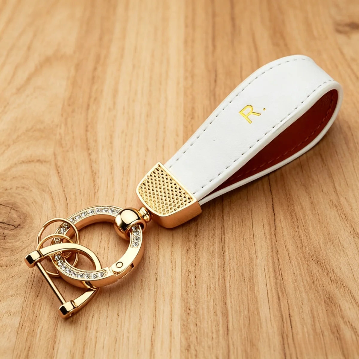 Luxus-Autoschlüsselanhänger mit Strass-Anhänger, Leder-Schlüsselring-Halter, Taschen- und Gepäck-Charm, Geschenk für Frauen und Männer, Mädchenhaft, Zinklegierung 2026 – Detail 13