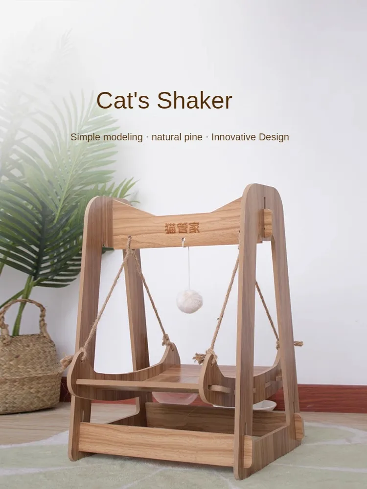 Wooden Cat Beds Hammock Supplies Cat Swing Cradle Hammock Wooden Chair Socket Pet Swing  Pet Accessories Cat Tent Bunk Beds