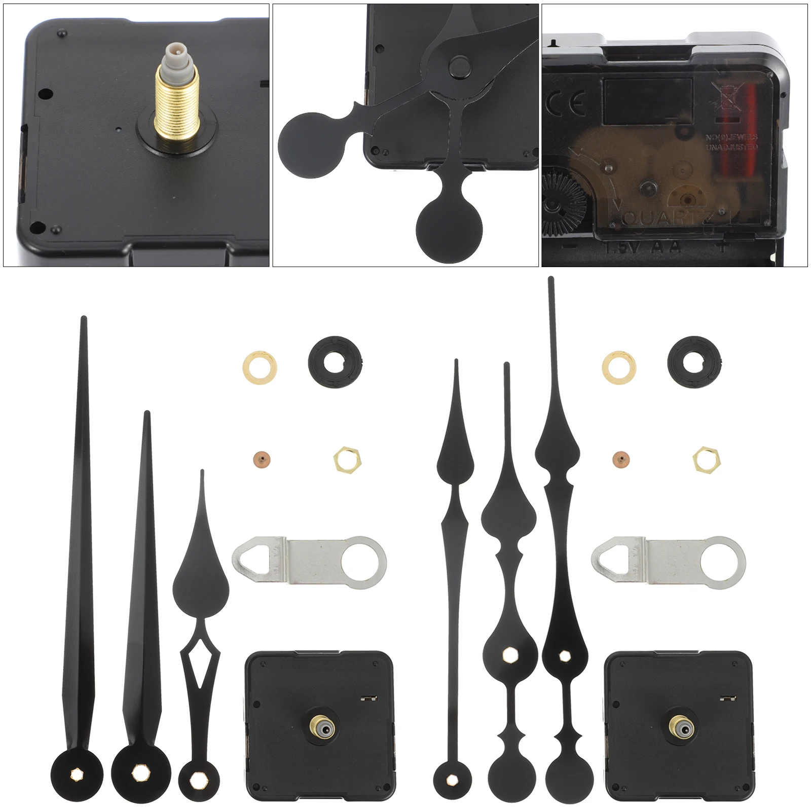 

2Sets Hanging Quartz Clock Movement Quiet Replacement Kit High Torque Mechanism for Wall Clock DIY Repair Home Office Bedroom