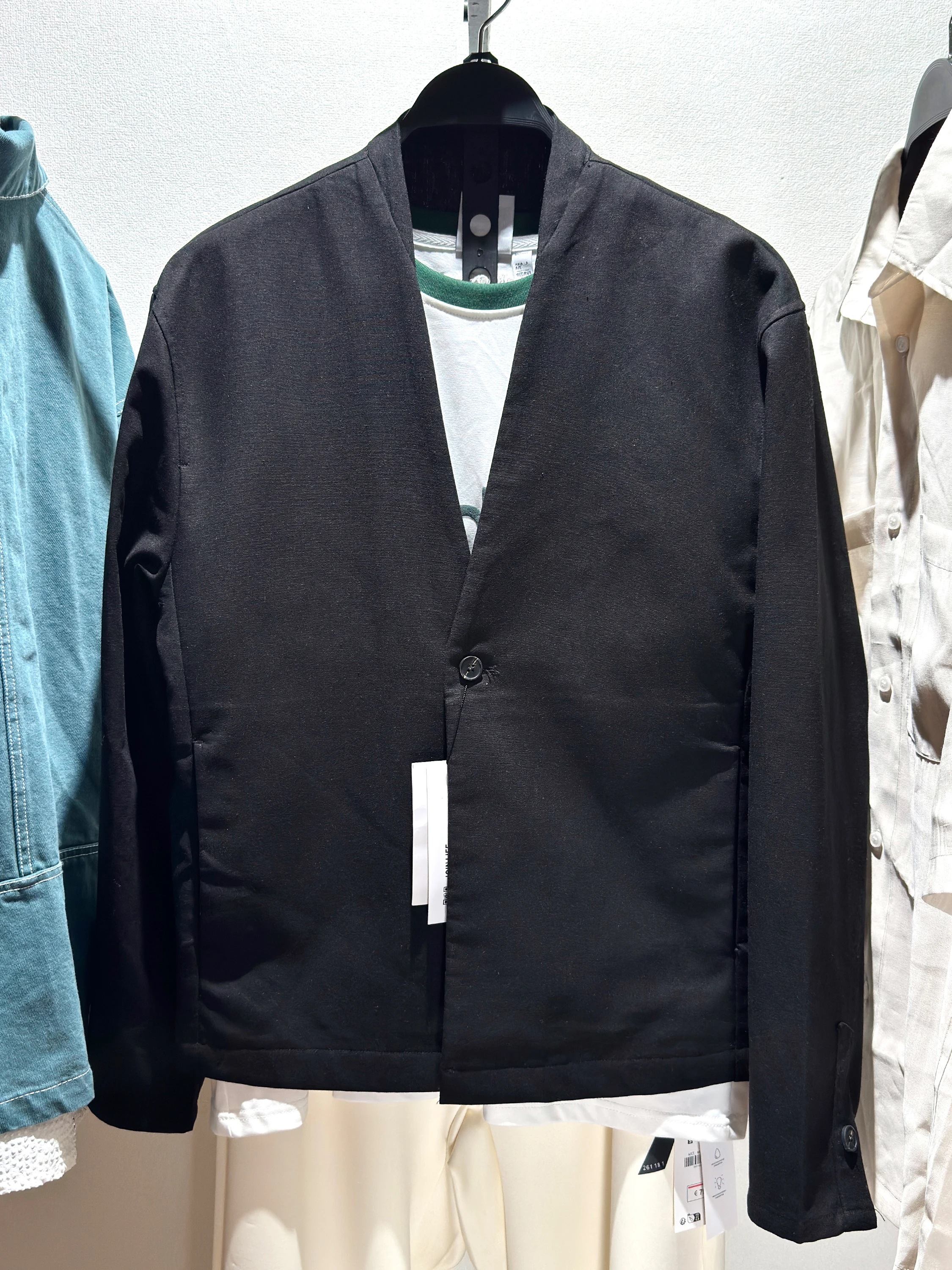 

New Arrival Men's Cotton Linen Loose Casual Long Sve Suit Jaet Autumn Spring Season V-Ne ket Design Pure Color