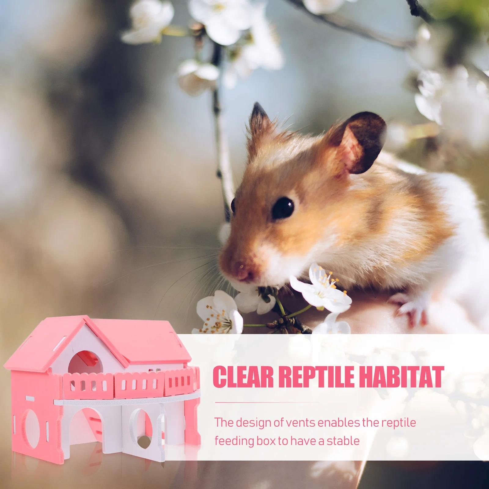 

Plastic Hamster Villa Pink Small Pet House Wear Resistant Nest Safe Play Rest Year Round Comfortable Bed Hideout Toy Pet