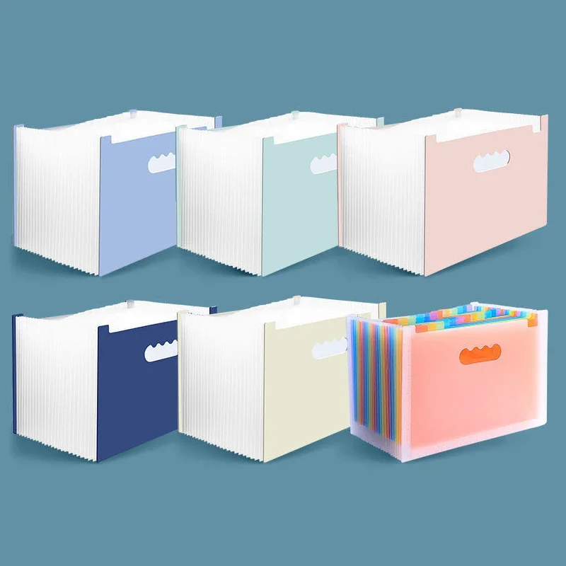 

13 25 Layers Macarone A4 Folder Standing Document Bag for Office School Expandable Test Paper File Folder Colored Index Tabs