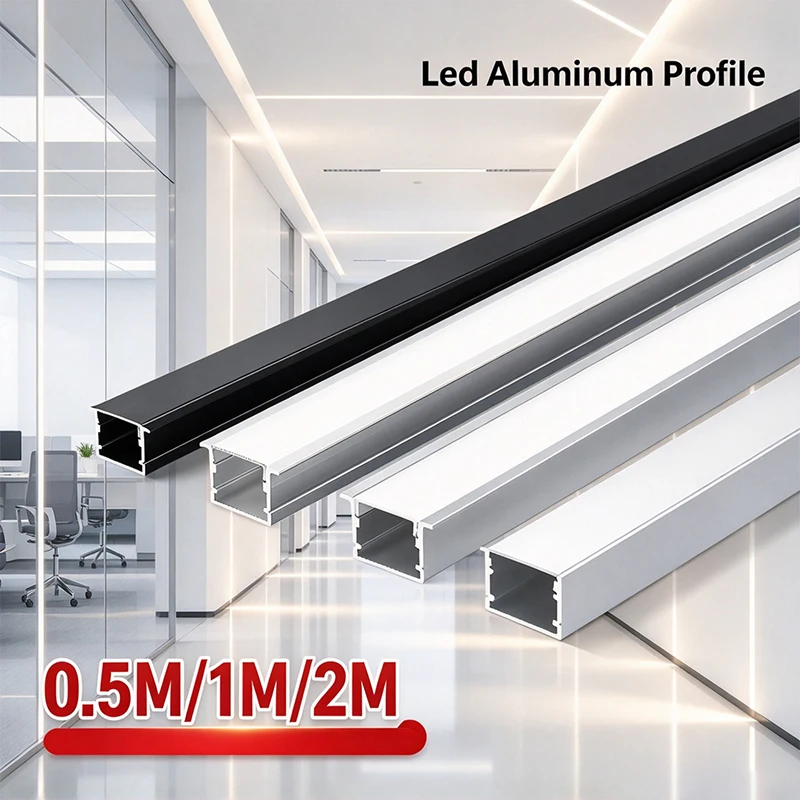 1M/2M U/V/W Shape LED Aluminum Profile Channel Diffuser Holder Linear Strip Light for Ceiling Wall Corner Indoor Decor Lighting