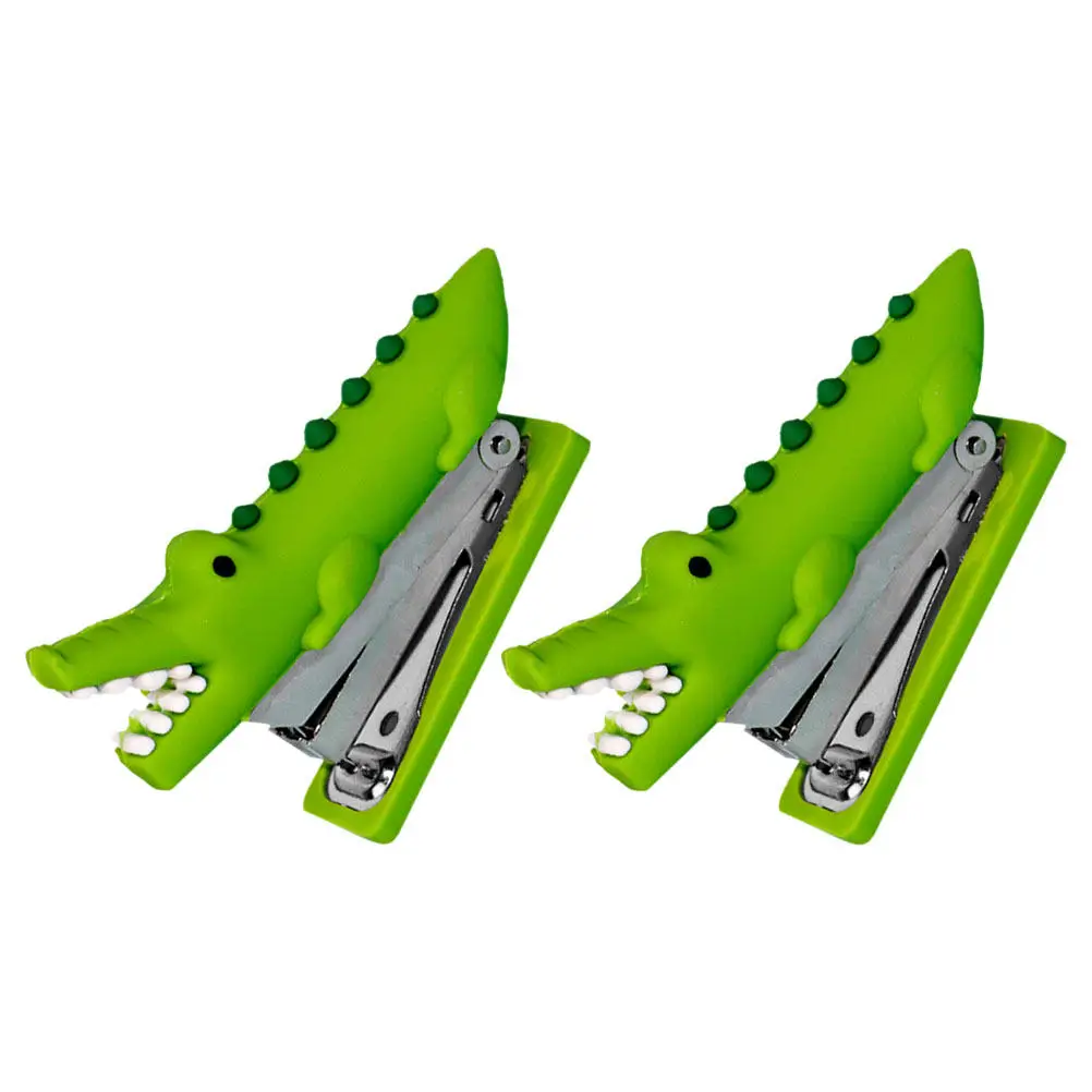 2Pcs Decorative Animal Stapler Mini Crocodile Silicone Stapler for Office File Management Cute Stapling Tool Desktop Accessory