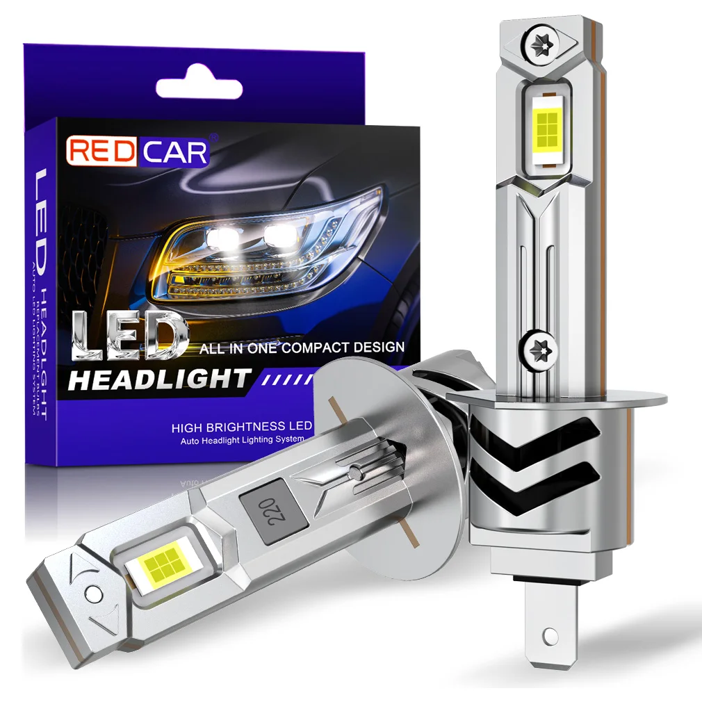 נורת פנסי LED H1 60000LM קנבס 100W, נורות LED H7 לפנסי רכב עם מאוורר, תאורת דיודה אוטומטית, פנס ערפל, התקנה פשוטה (Plug & Play), 6000K