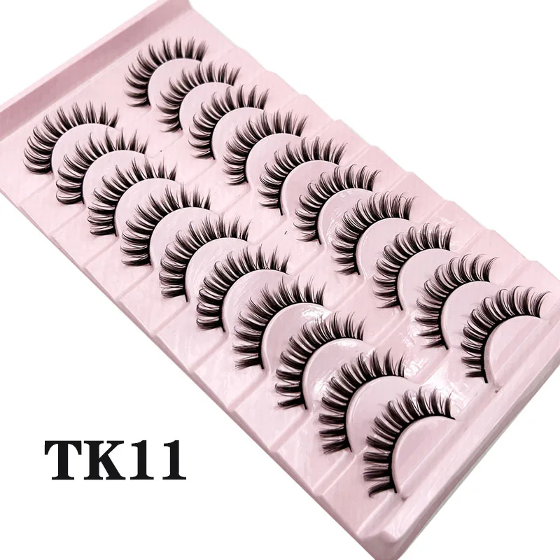 Russische Streifenwimpern 10 Paar Flauschige Kunstnerzwimpern 3D Falsche Wimpern Russische Volumen-Wimpern Künstliche Wimpern Giveaway Make-up – Detail 14