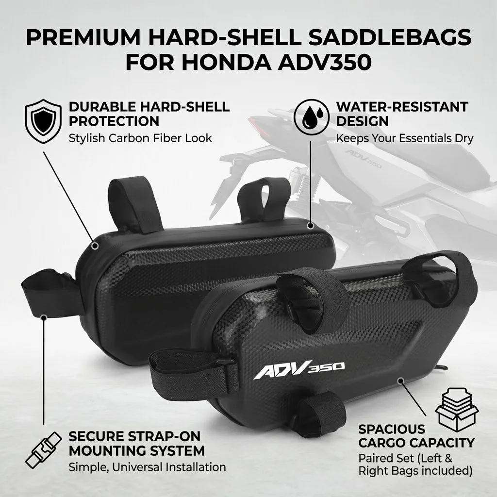 360° Waterproof Protection Hard Shell 3L Motorcycle Gear Bag With LOGO For Honda ADV350 ADV 350 2021 2022 2023 ADV350