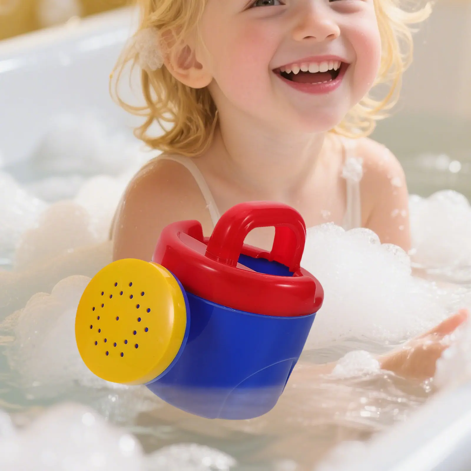 2Pcs Bathroom Water Watering Can Cute Plastic Children Bath Sprayer Small Watering Can for Toddler Indoor Outdoor