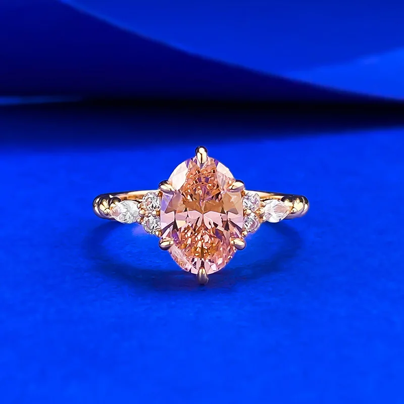 

Роскошные женские кольца с высокоуглеродистыми бриллиантами 7x10 мм - обручальное кольцо из стерлингового серебра 925 пробы и женское обручальное кольцо, ювелирное изделие для вечеринки, подарок