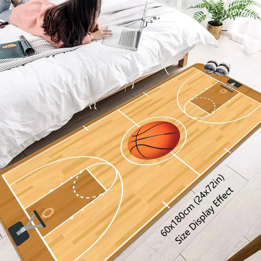 Lastest Basketball Court Frame Cartoon Door Mat Nordic Style Bedroom Living Room Doormat Home Balcony Anti-Slip Alfombra