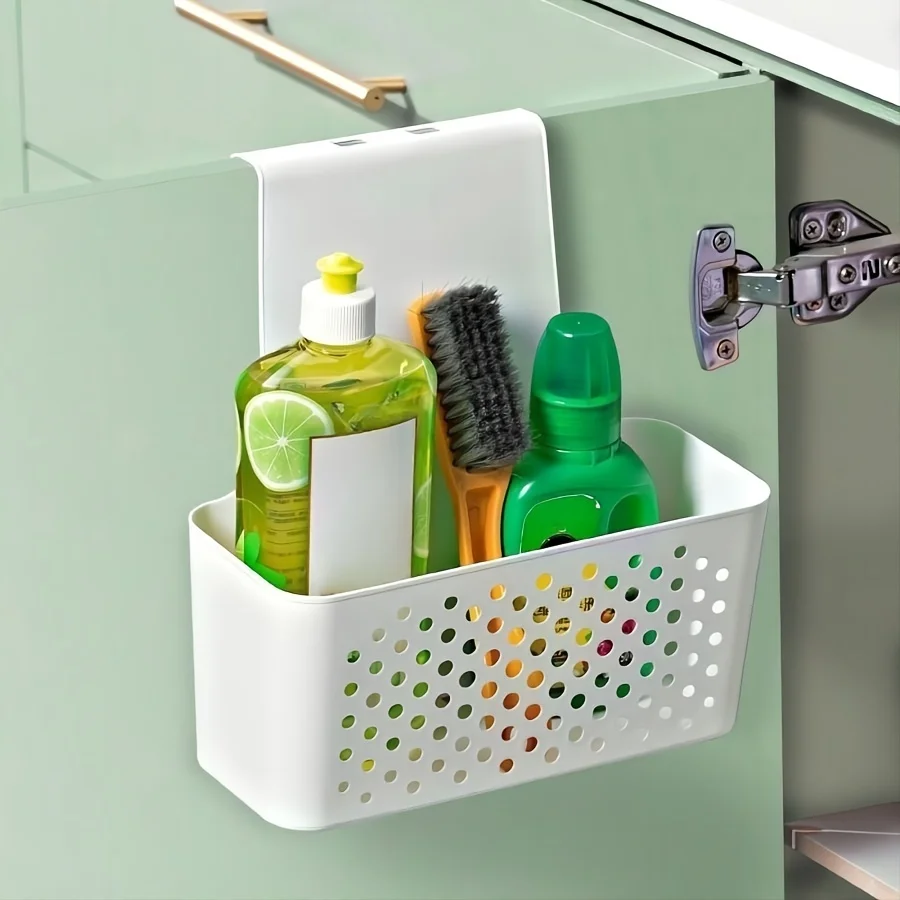 Kitchen Cabinet Door Interior Storage Shelf and Box, Hanging Hook Behind the Door, Kitchen Cabinet Door Basket  Shelf Baskets