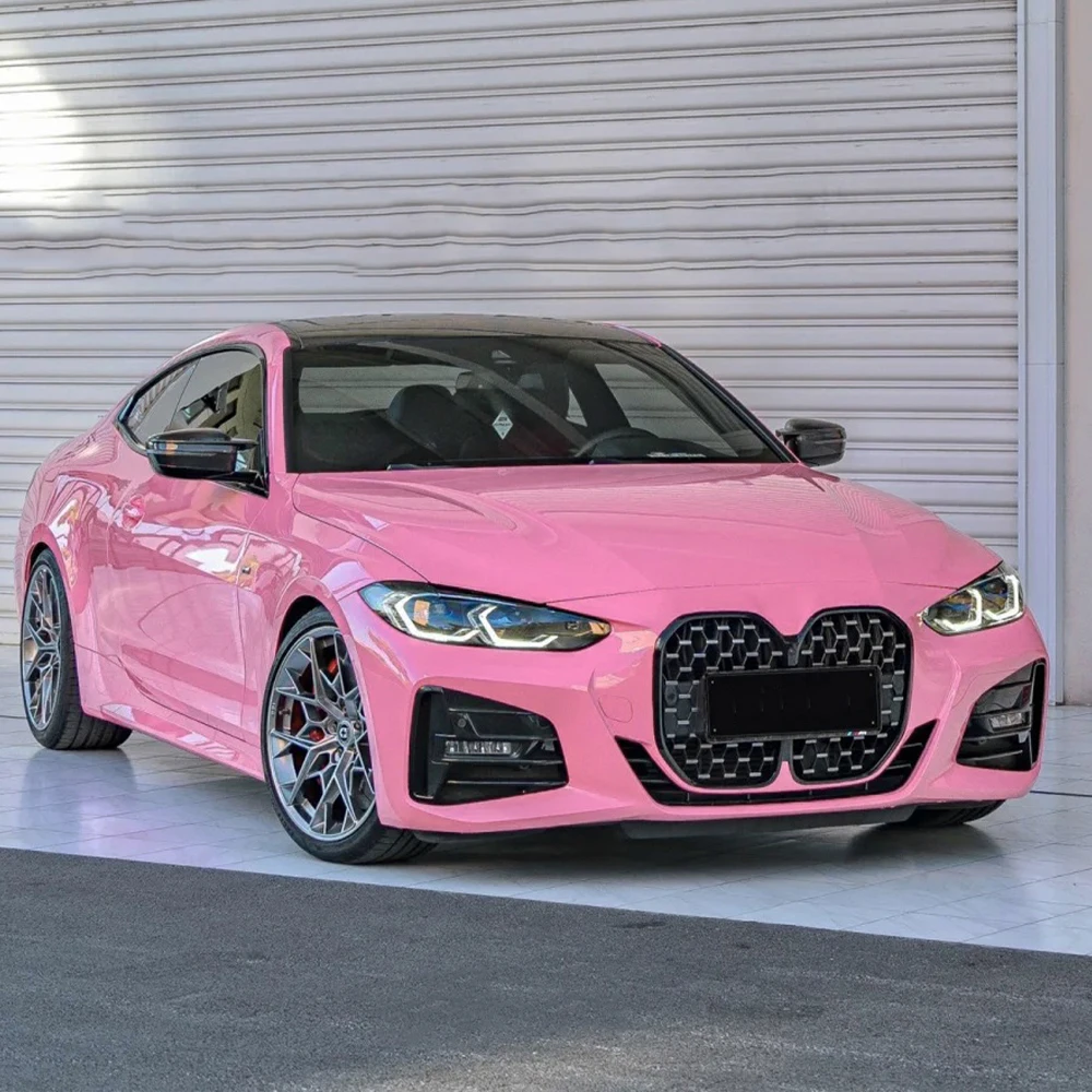 

Crystal Barbie Pinke Car Wrapping Stickers Vinyl Film PET Bubble Free Auto Self Adhesive Sticker Car Accessories Decoration