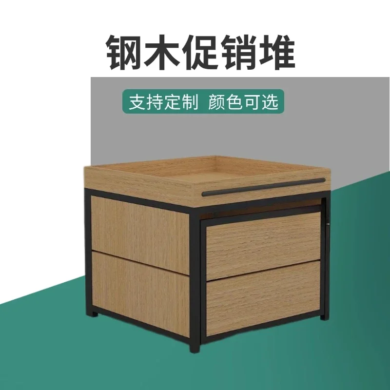 Customized supermarket steel wood dried fruit bulk stack head grain rice noodle stack bulk snack candy promotion platform