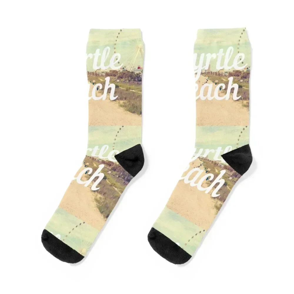 

Myrtle Beach Retro Socks set sheer anti slip football Man Socks Women's