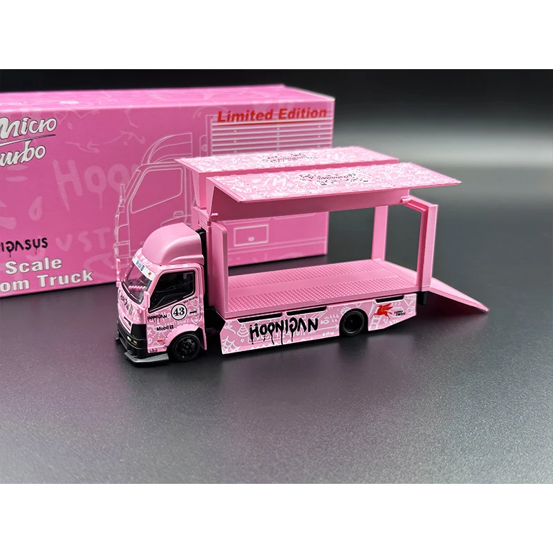 Camion GhydrWing personnalisé, rose Hoonipigasus, série 300, Diorama moulé sous pression, modèle de voiture, jouets MicroTurbo, articles en stock, 1:64