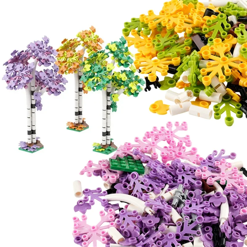 

152 шт. тополя, модель Big Banyan, набор строительных блоков, растительная сцена, собранные образовательные украшения, игрушки «сделай сам», MOC, кирпичи, подарки для детей