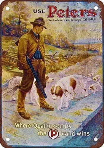 Peters Ammunition Vintage Look Reproduction Metal Tin Sign 8X12 Inches 2