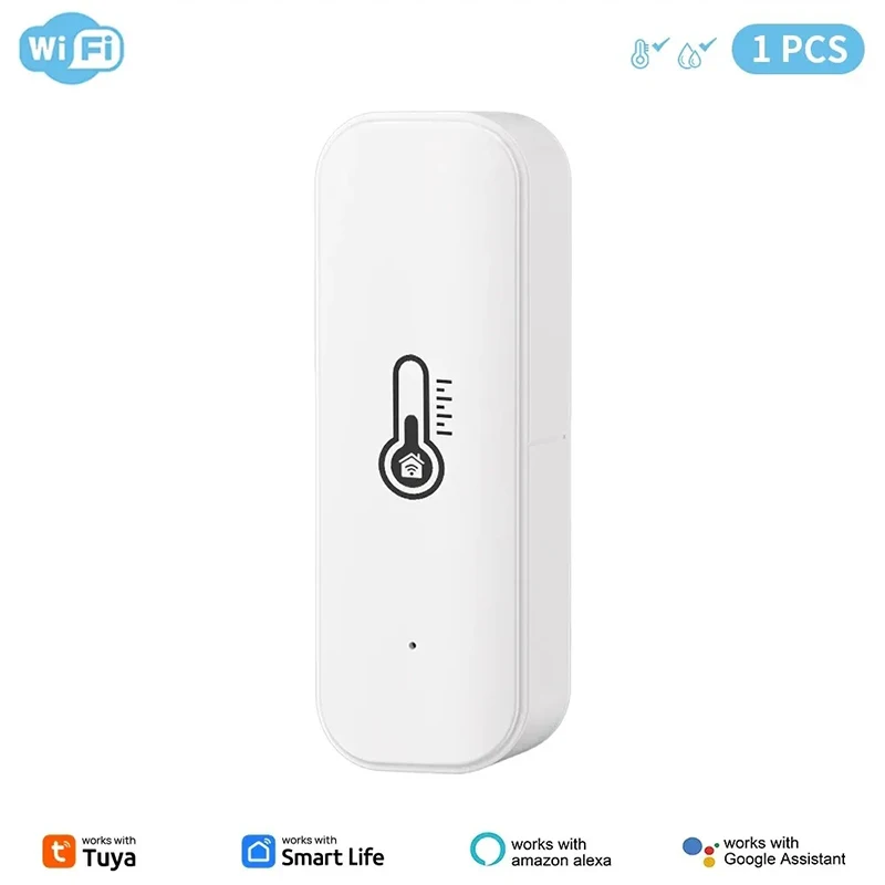 2PCS Tuya Zigbee WiFi Temperature Humidity Sensor Home Connected Thermometer Compatible With Smart Life Alexa Google Assistant