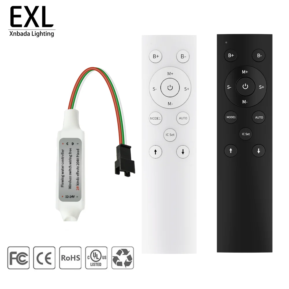 

Single Color Reflux LED Controller Waterfall Flow Effect Dimmer for LED Lights Wireless 21-Key Remote for WS2811 16703 LED Strip