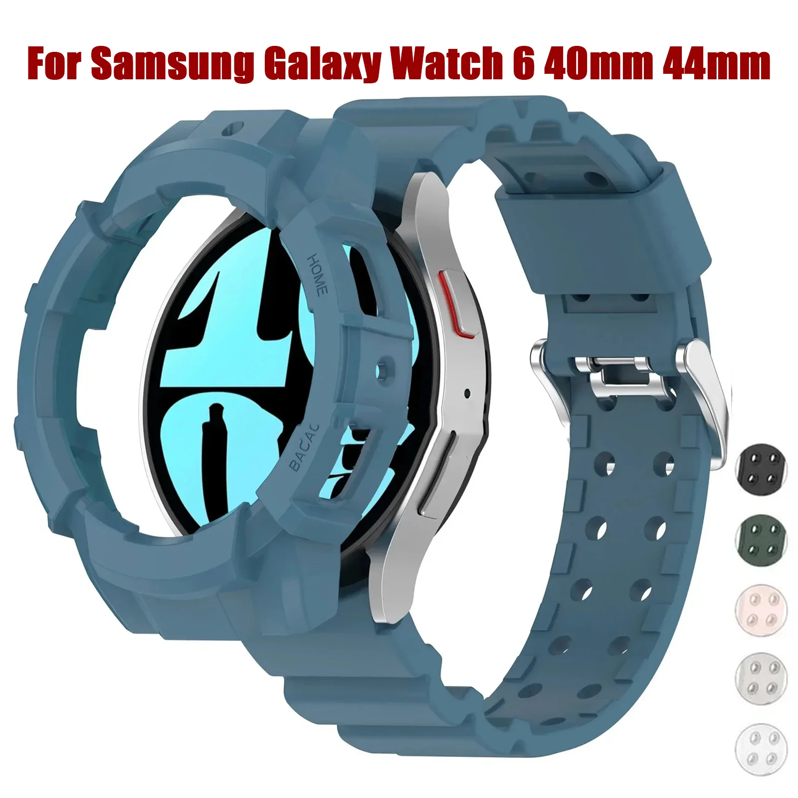 Case+Band for Samsung Galaxy Watch 6 40mm 44mm Armor Sports Silicone Protector Cover Strap for Samsung Watch Bumper Accessories